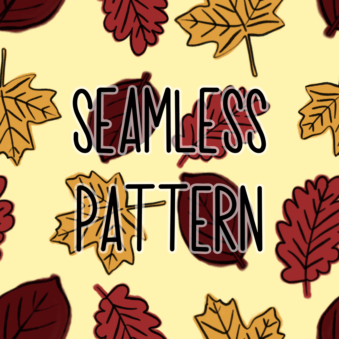 Set of 4 Seamless Fall Leaves Pattern Digital PNG for Sublimation, Waterslide, Sticker, etc