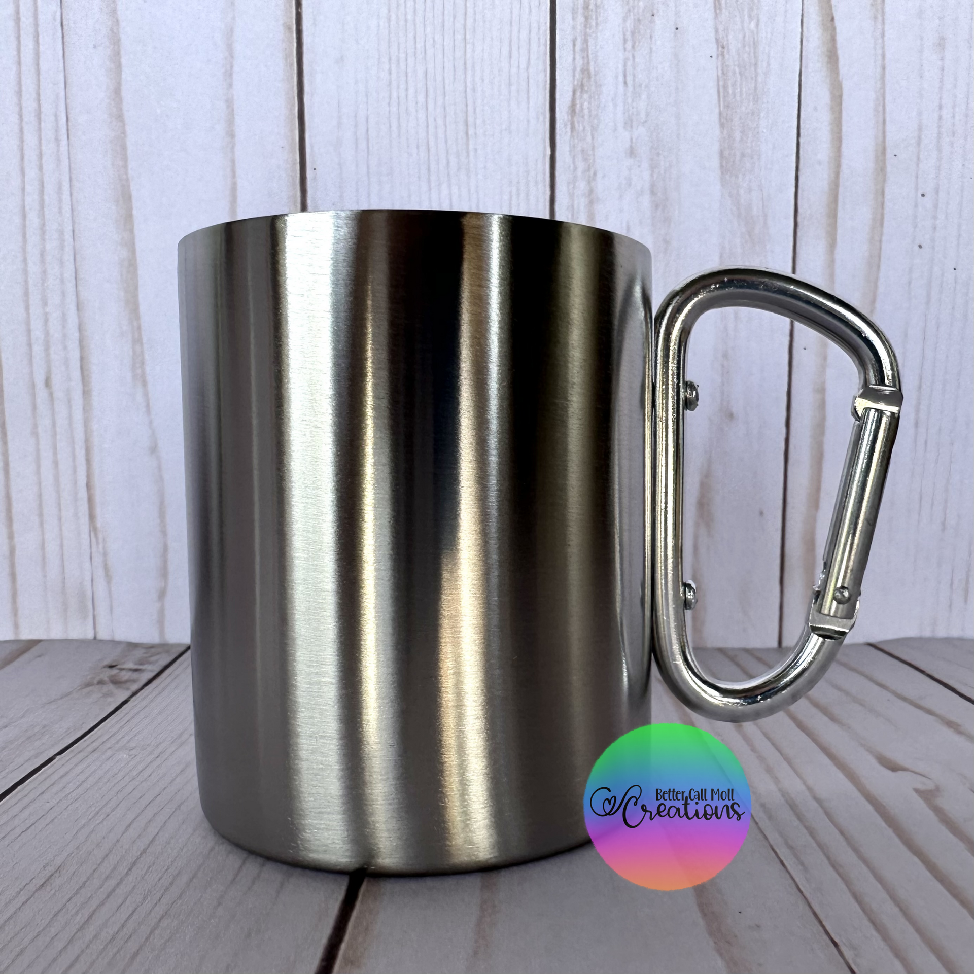 Customized Carabiner Handle Stainless Steel Mugs (10 Oz.)