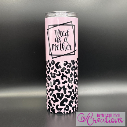 Leopard Print with Blank Text Frame DIGITAL Tumbler Wrap - PNG - Sublimation or Waterslide Wrap