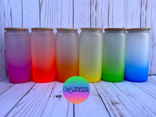 20oz Frosted Ombre Glass Sublimation Tumbler
