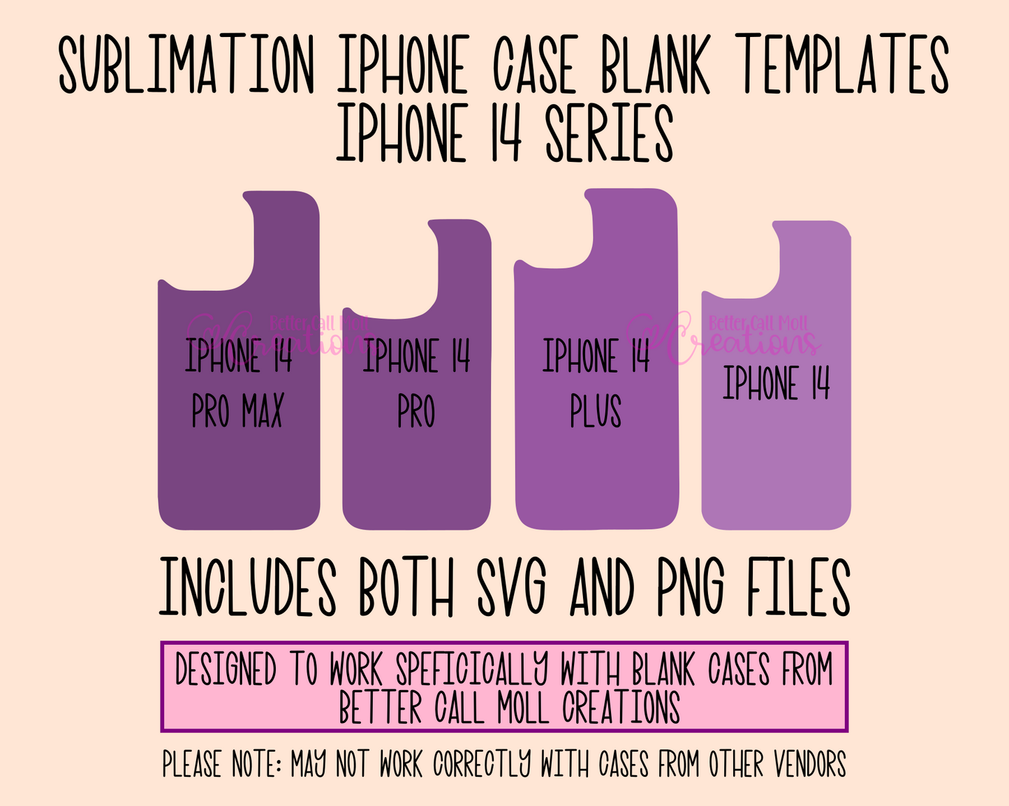 Templates for Sublimation Blank iPhone 14 Series Cases | Instant Digital Download