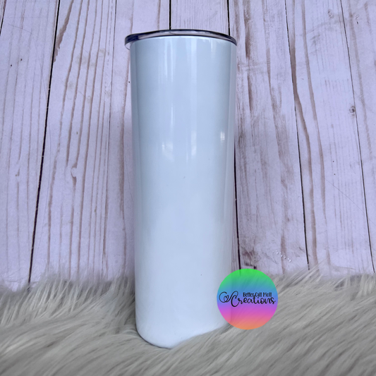 30oz Glossy Skinny Sublimation Tumbler With Handle 