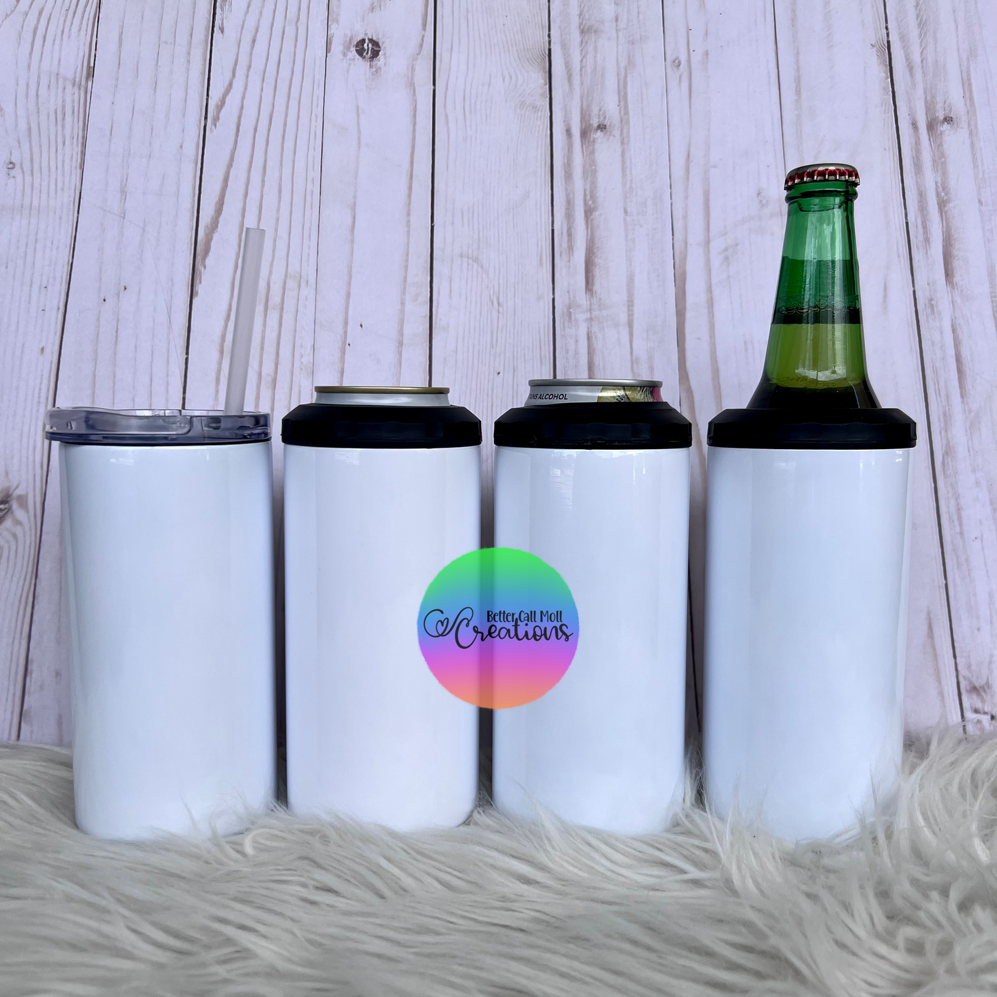 4-in-1 Glossy Can Cooler Sublimation Tumbler