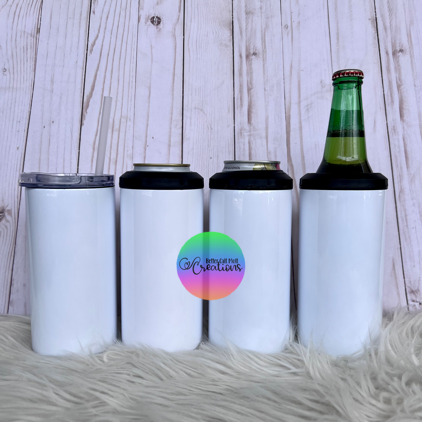 4-in-1 Glossy Can Cooler Sublimation Tumbler – Better Call Moll Craft Shop