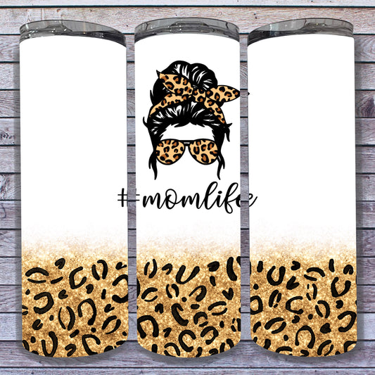 Momlife Leopard Print Digital Tumbler Wrap - Seamless