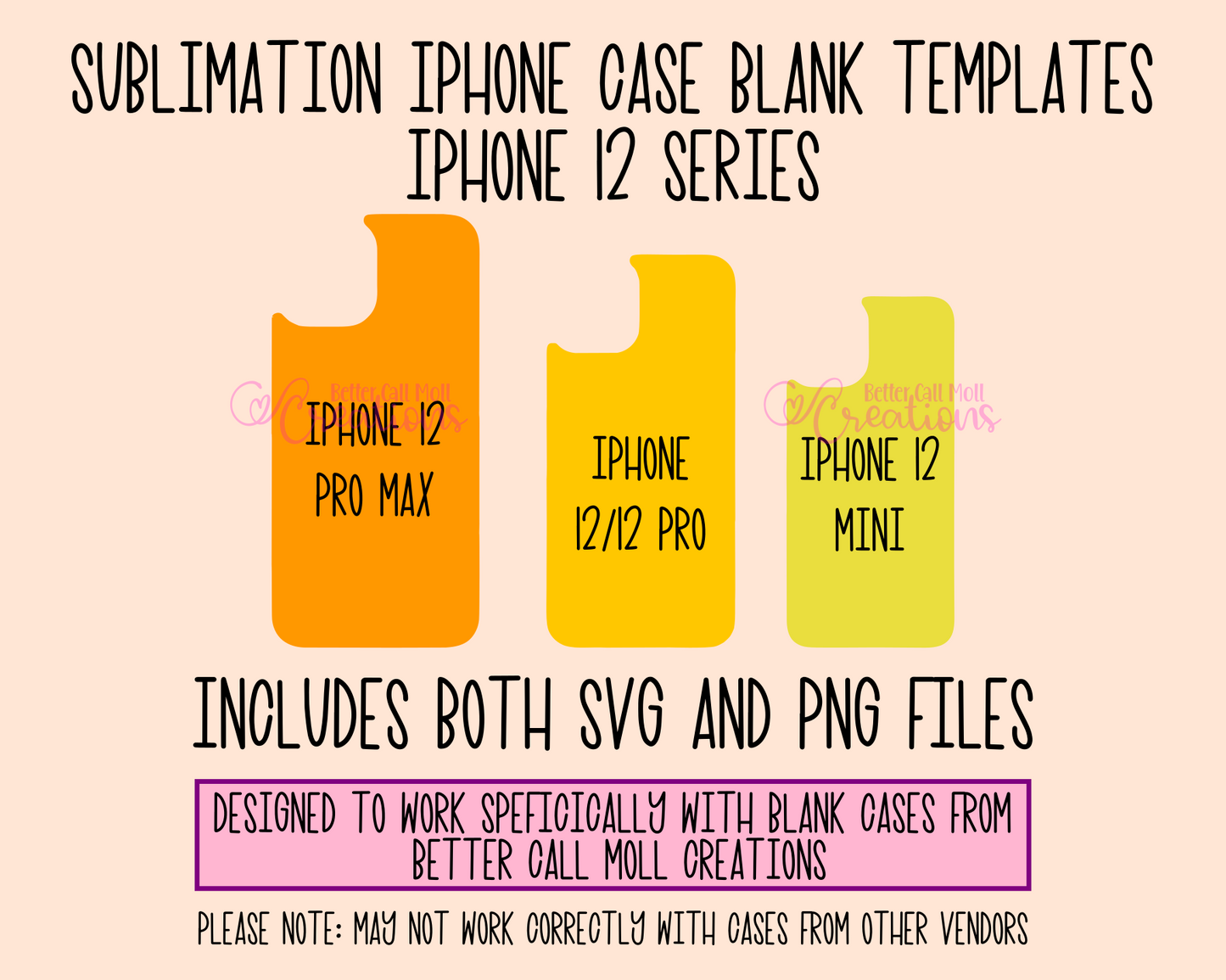 Templates for Sublimation Blank iPhone 12 Series Cases | Instant Digital Download
