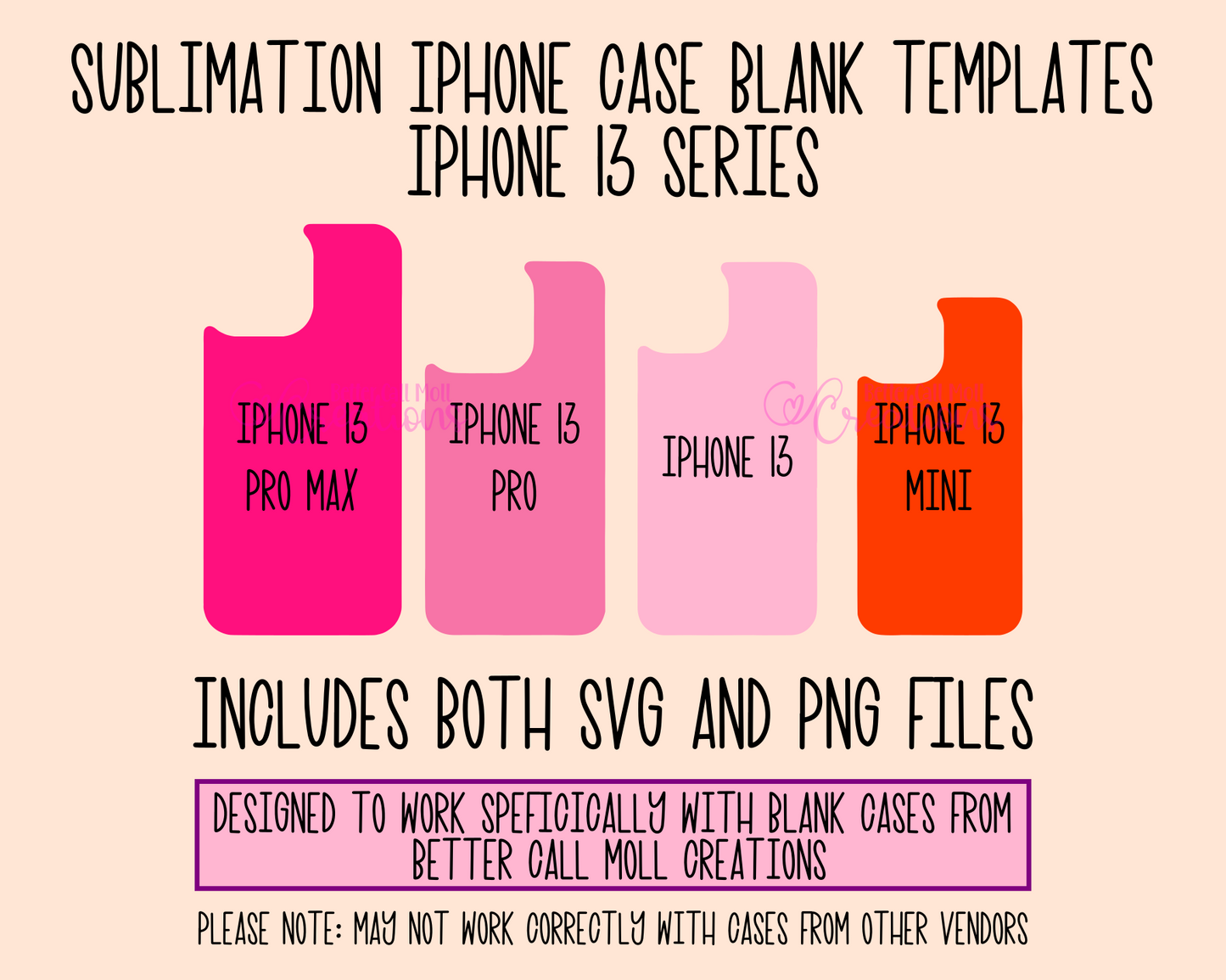 Templates for Sublimation Blank iPhone 13 Series Cases | Instant Digital Download