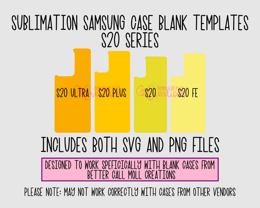 Templates For Sublimation Blank Samsung S20 Series Cases | Digital Download