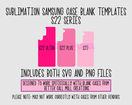 Templates For Sublimation Blank Samsung S22 Series Cases | Digital Download