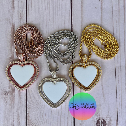 Rotating Heart Necklace Sublimation Blank