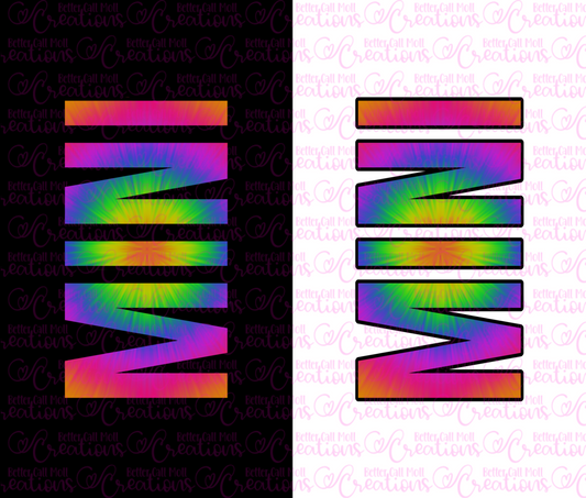 MINI Tie Dye Rainbow DIGITAL Tumbler Wrap - PNG - Sublimation or Waterslide Wrap