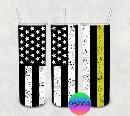 First Responders Distressed American Flag DIGITAL Tumbler Wrap - PNG - Sublimation or Waterslide Wrap